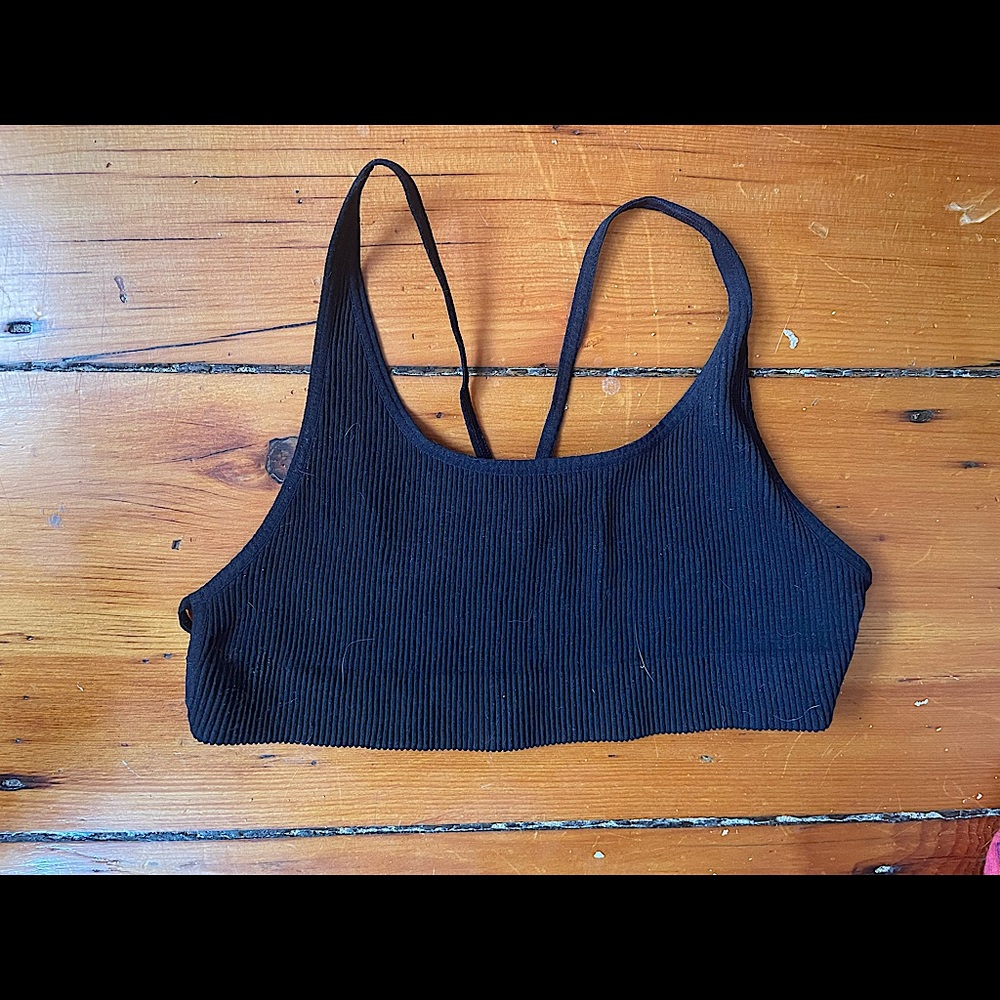 Free people XS black sunset strappy bra.